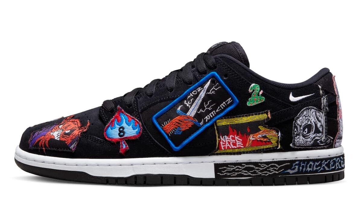 Nike Dunk SB Low Pro QS Neckface Black/White-Multi Color Nike Dunk SB Low Pro QS Neckface Black/White-Multi Color
