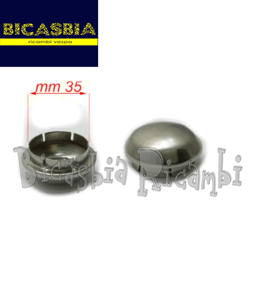 0366 - TAPPO RUOTA MOZZO ALLUMINIO LUCIDATO 35 MM VESPA 50 SPECIAL R L N