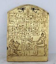 Rare stèle ancienne égyptienne de l'ingénieur en chef Pepi protégée par l'œil