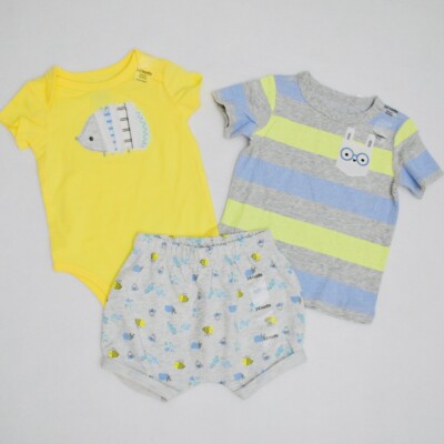 First Impression Baby Boy T-Shirt Bodysuit Pants Bundle 3 Pieces 3-6 Months