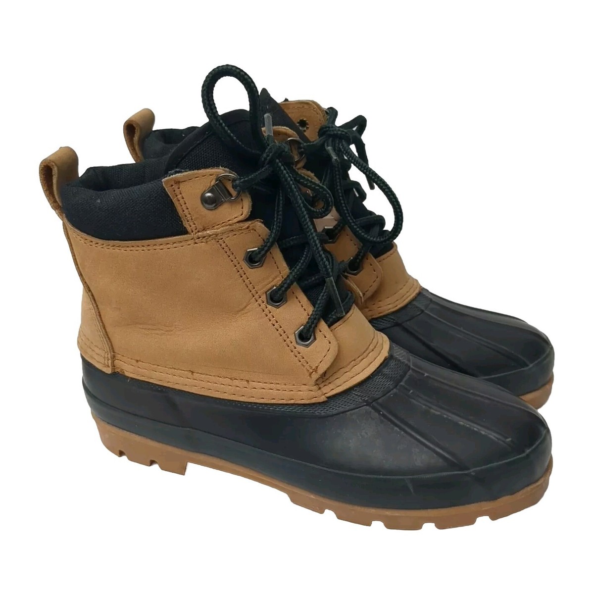 Lands\' End Brown and Black Lace-Up Waterproof Winter Boots Amazon.com | Lands main image 2