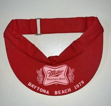 Vintage Miller High Life Beer Daytona Beach, Florida 1979 Sun Visor Hat Golf Cap