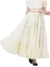 Women's Tribal 25 Yard Skirt Belly Dance 100 Cotton Off White Color Maxi skirt