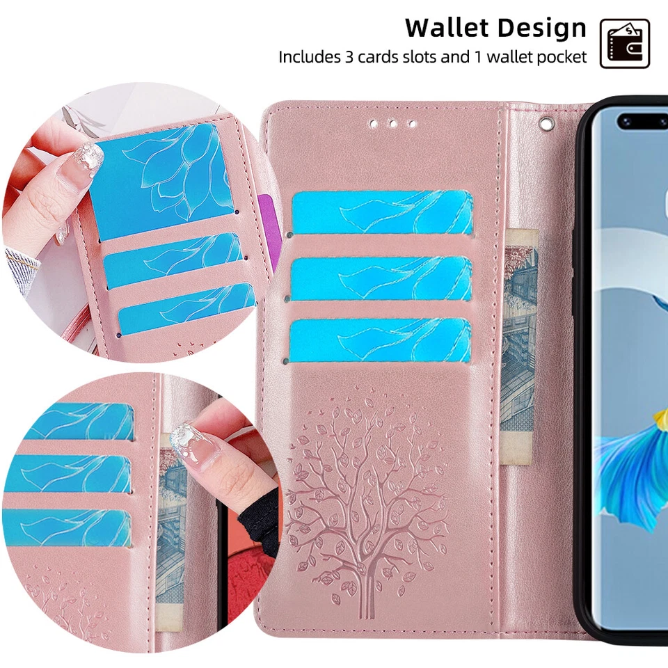 For Honor 9 Lite 9i 9 6A V9 8 Pro 8 Lite Huawei P10 Wallet Flip Case Stand Cover - Image 3 of 4