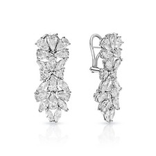 Ellie 13 Carat Combine Mix Shape Diamond Drop Earrings in 14K White Gold