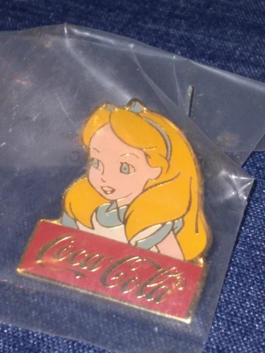 Vintage Alice In Wonderland Coca Cola Pin Disney Hat Pin Back