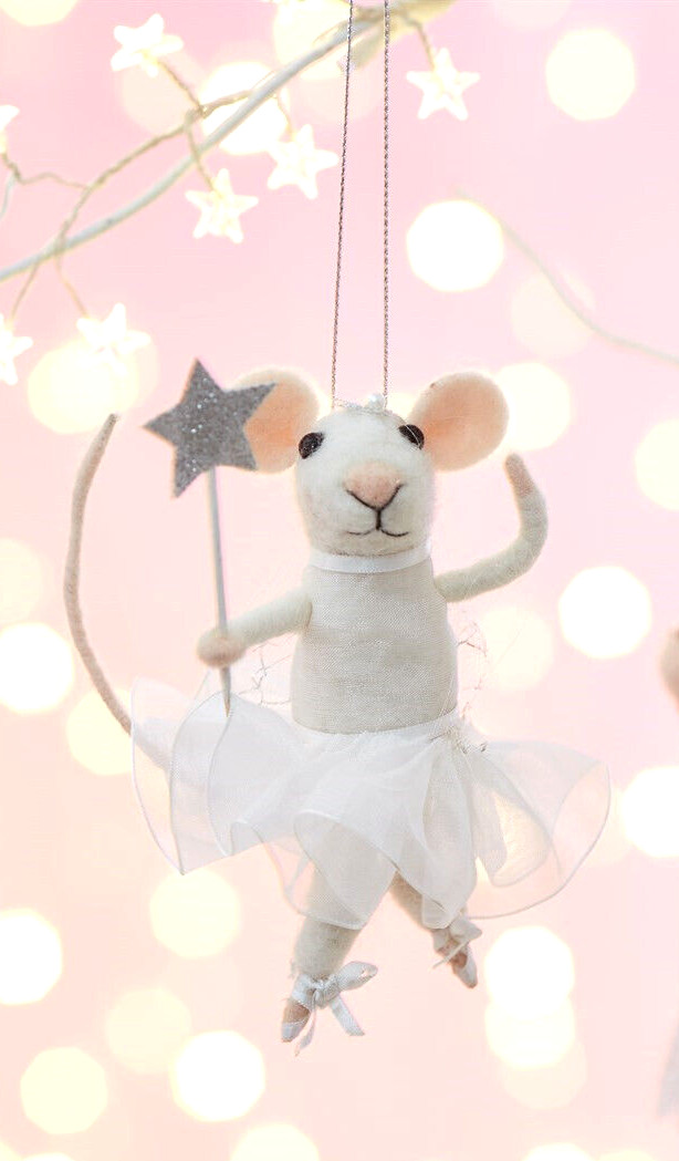 Sass & Belle Fairy Mouse Start Wand Tutu Wings Felt Christmas Hanging Decoration