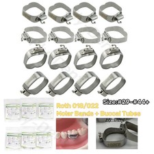 Dental Orthodontic 1st Rough Molar Bands with Buccal Tubes 29-44 Roth 018/022