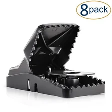 Large Powerful Rat Traps (8 Pack) – Kills Instantly - Easy Setup - Wash & Reuse