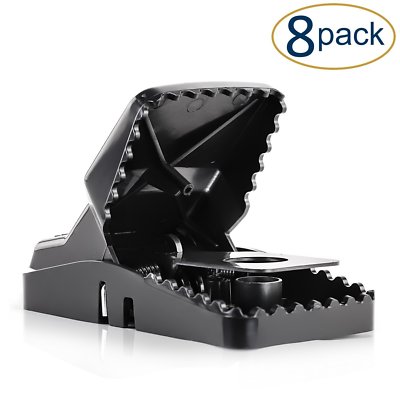 Large Powerful Rat Traps (8 Pack)   Kills Instantly - Easy Setup - Wash & Reuse