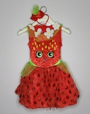 Shopkins Strawberry Red Girls Halloween Costume Dress Headband Size Medium