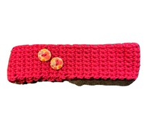 NEW HAND MADE BABY HEAD BAND 0-3 MTHS HOT PINK WITH VITAGE STYLE BUTTONS COTTON
