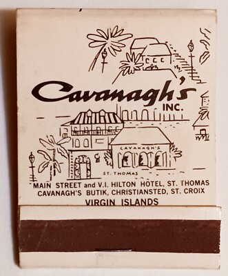 Vintage Cavanagh's Inc. St. Thomas, Virgin Island Matchbook
