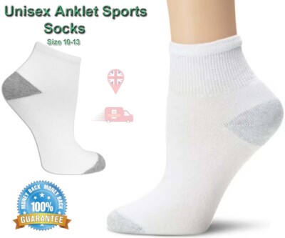 Unisex weiß & grau knöchelgeschnittene Sportsocken für Männer & Frauen - bequem 12 Paar