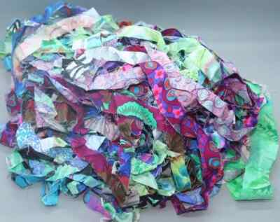 Fabric Slivers Scraps Strips +120g Art Quilts Textile artists | eBay UK