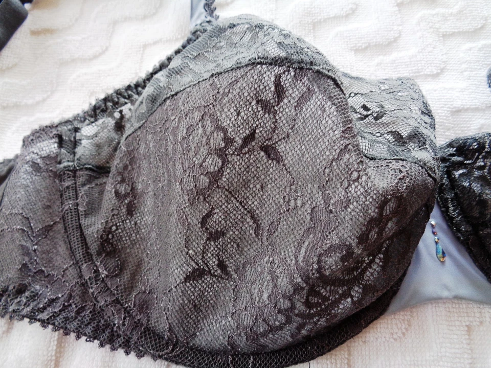 Nuevo $199 MAISON LEJABY Sujetador Francés Ropa Interior Cristales Swarovski Para Mujer W 34 E! Foto 3 de 4