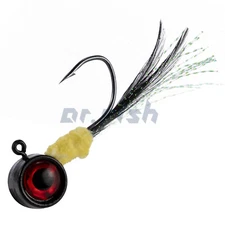 10Pcs Jig Head Hook Marabou Feather Fishing Lures Crappie Walleye Freshwater