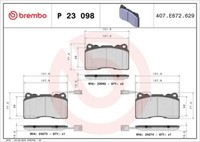 Brembo P 23 098 Bremsbelagsatz, Scheibenbremse FüR Alfa Romeo