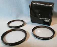 3 pc. Vintage Vivitar 52mm Camera LENS & CASE  No. 1, 2, & 4 Close Up Kit