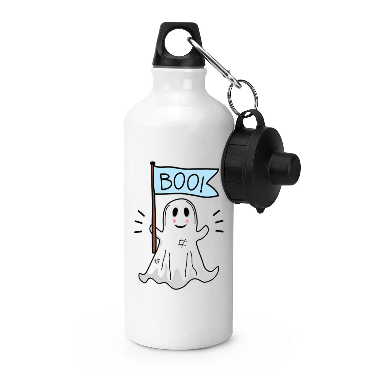Boo Ghost Halloween Sports Water Bottle Spooky Ghost Pumpkin Scary Funny