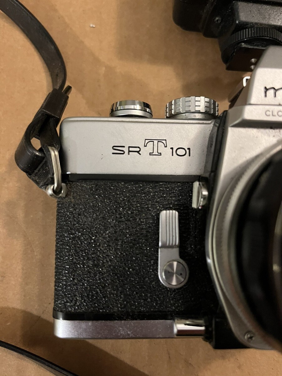 Vintage Minolta SRT101 SLR Film Camera MC ROKKOR-PF 55mm f1.7