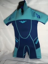 Sea Skin Blue Dive Kids Wetsuit Size 2 Short Sleeve Blue