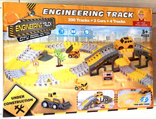 iHaHa 236PCS Construction Race Tracks for Kids Boys Toys, 6PCS Construction Car