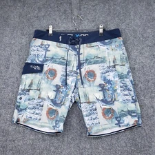 Salt Life Board Shorts Mens 32 Blue SLX QD Vapor Stretch Cargo Trunks Swimwear
