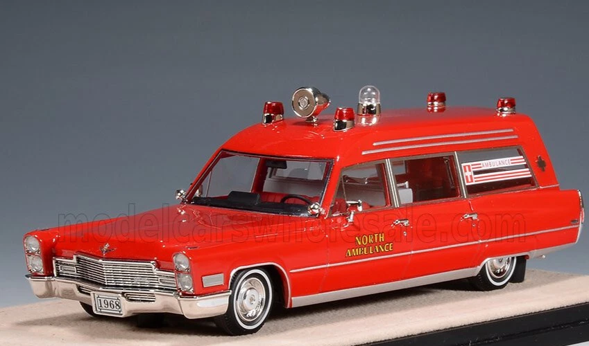 Maravilloso coche modelo resina 1/43 Cadillac Miller-Meteor North Ambulancia 1968 - rojo Foto 4 de 4