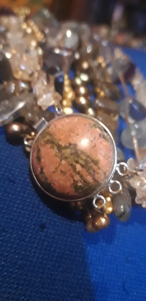 Collana 6 Fili Argento con pietre semipreziose - Immagine 4 di 4