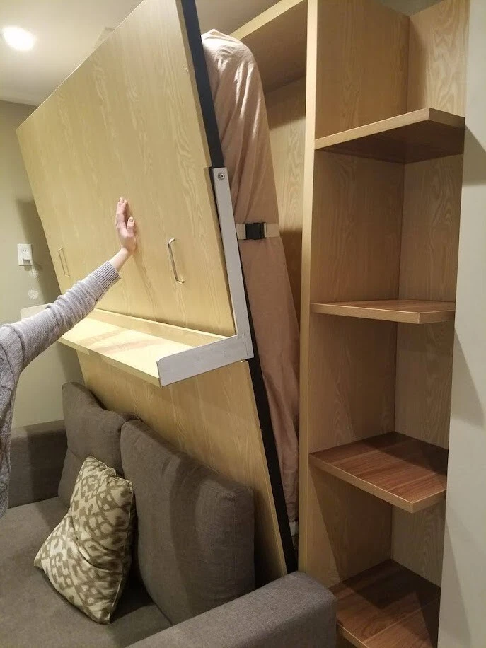 Murphy Queen Size bed wall unit italian design 11 3/4 depth mattress Included - Image 4 of 4