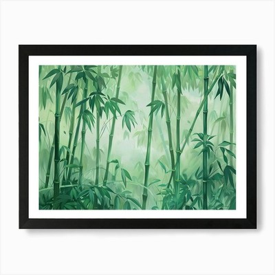 Bambuswald (13) Kunstdruck gerahmt Wandbild Poster Leinwanddruck Bild