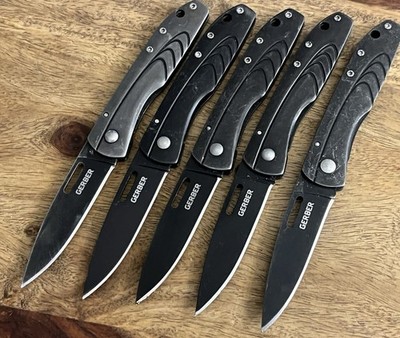 Gerber Knife STL 2.0 Small Frame Black Stainless Handle & Blade (Lot Of 5)TASKCo