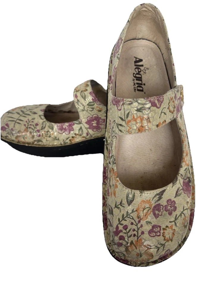 Zueco ALEGRIA Mary Jane para mujer talla 40/9,5-10 EE. UU. floral confort cottagecore Foto 3 de 4