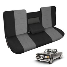 Truck Seat Cover Compatible with 1987-1991 Ford 1987-1991 F150 Black Charcoal