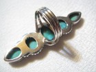 FABULOUS RETRO 2 1/4" LONG GENUINE TURQUOISE STERLING SILVER RING - SZ 8 - 11.1G — photo 9