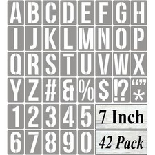 7 Inch Alphabet Letter Stencils for Painting - 42 Pack 7 Inch, White