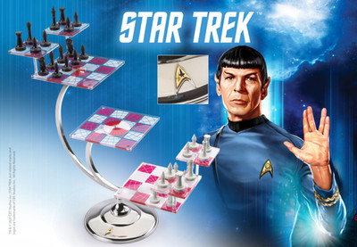 Star Trek Dreidimensionales Schachbrett 32 Stück 33,5 x 16 cm Noble Collection
