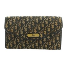 Christian Dior clutch bag party bag Trotter pattern Beige Black Women's Auth