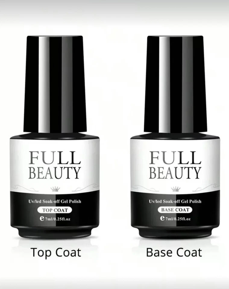 Base Coat Et Top Coat Vernis Gel UV Semi-Permanent 2 pcs 7ml Manucure