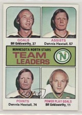 1975-76 Topps Team Leaders Bill Goldsworthy Dennis Hextall #321 0i6