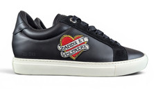 ZADIG VOLTAIRE SNEAKERS LEATHER BLACK HEART EU36 US5 UK3 AUTHENTIC