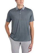 Hickey Freeman Men's L Golf Polo Shirt Blue Geometric Short Sleeve