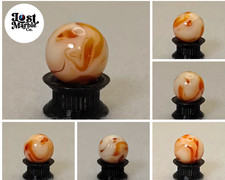 15mm Off Round Orange  Cream Swirl Marble with DRIZZLE NM Ravenswood 