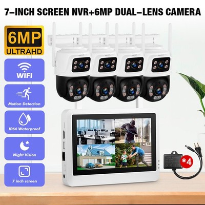 KERUI 6MP 8CH NVR Outdoor Wireless Security CCTV PTZ Camera System 7'' Monitor