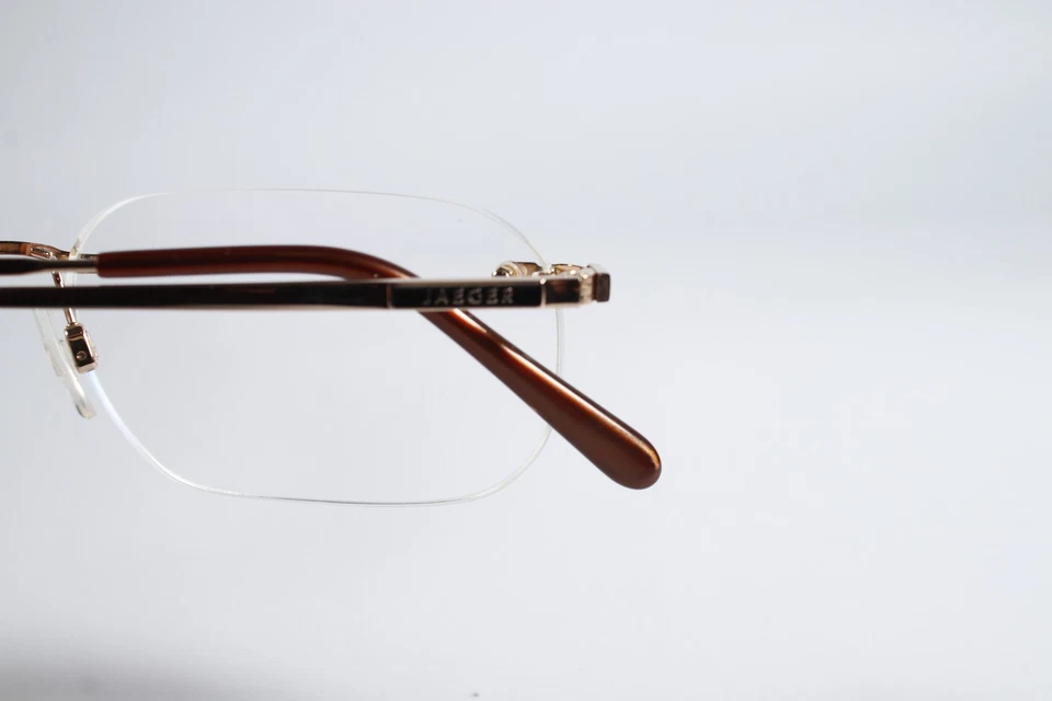 Jaeger Eyeglasses 245 Mens Gold C10 Rimless Titanium Eyewear Glasses Frames - Image 4 of 4