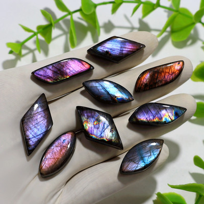 Finland 9 PC Natural Spectrolite Hi-Grade 27mm-32mm Cabochon Loose ...