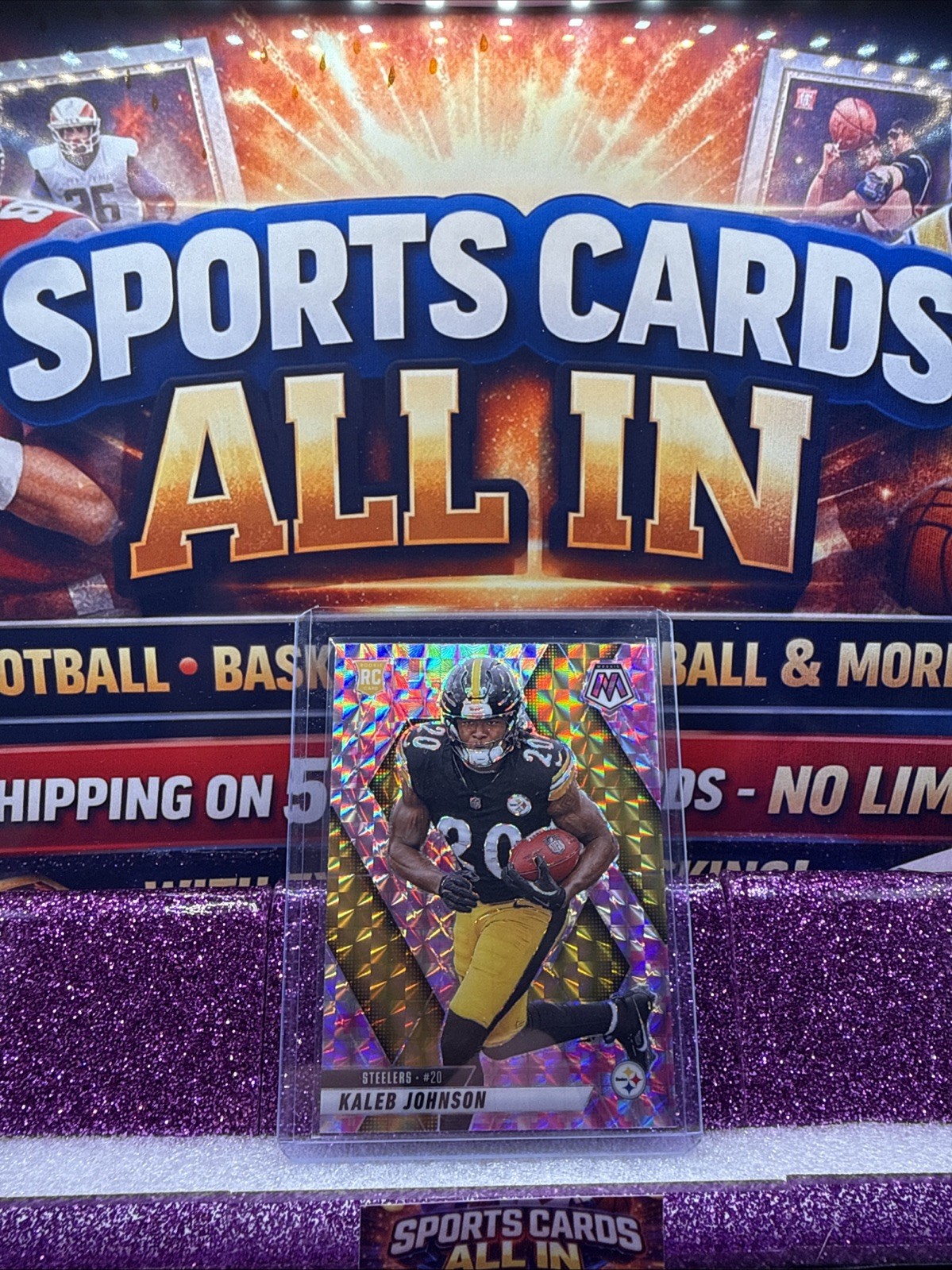 2025 Panini Mosaic #315 Kaleb Johnson Mosaic Camo Pink