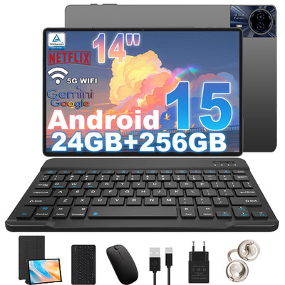 2025 Neu 14 Zoll Tablet Android15 8580mAh HD Dual SIM LTE 24/16GB RAM+256GB ROM