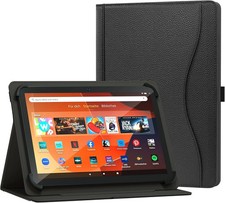 Case for 10 inch Tablet, Multi-Angle Viewing Stand Cover with Pocket, Black